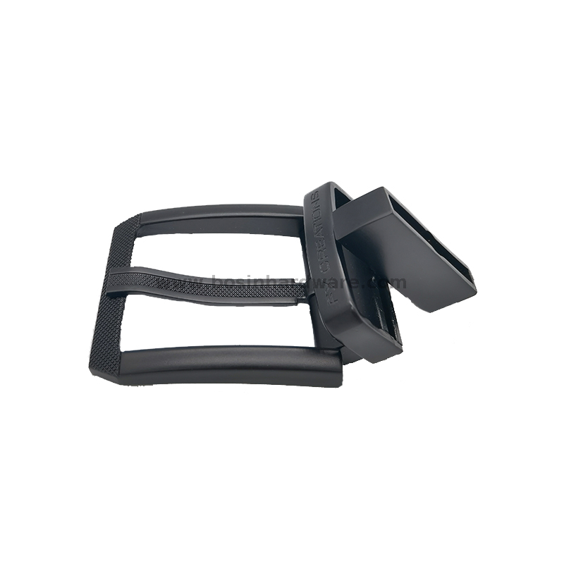 Black Painting Simple Clip Reversible Leather Pin Buckle