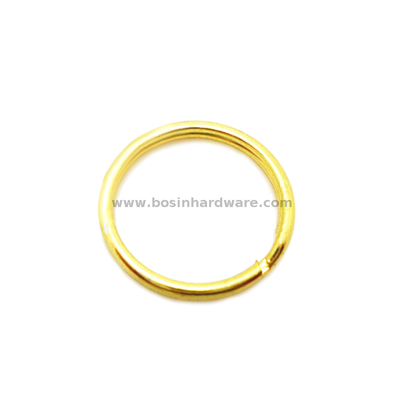 25mm Gold Plated Metal Key Holder Round Split Ring