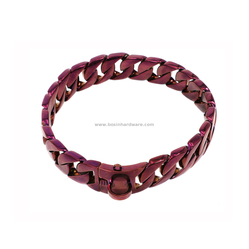 Durable Light Purple Dog Training Cuban Dog Necklace Chain Collar