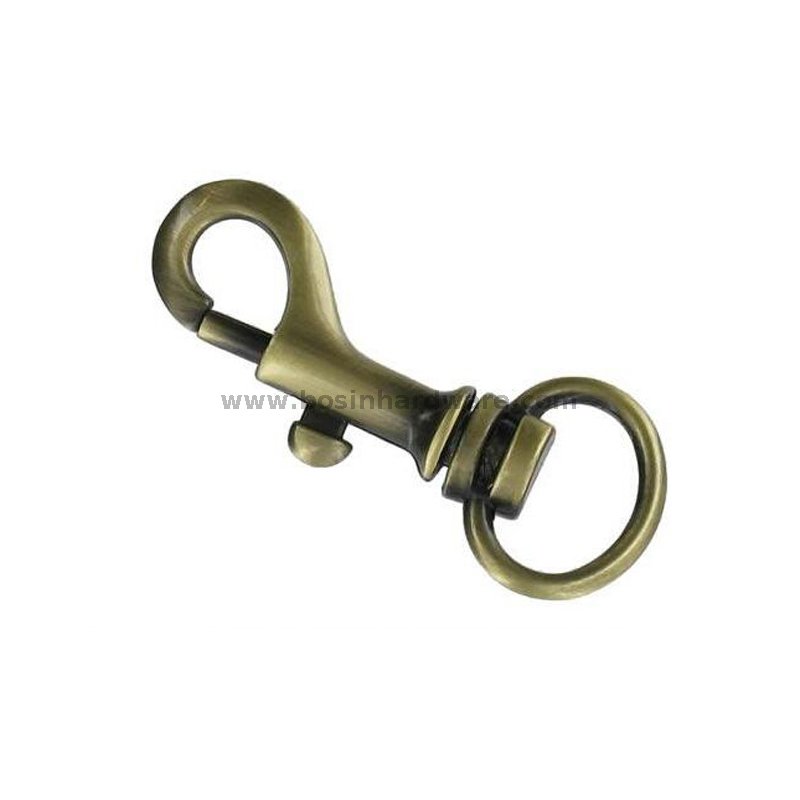  Oval-ring Brush Antique Brass Handbag Snap Hook