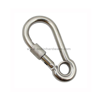 High Quality Screw Lock Carabiner Hook with Eyelet 