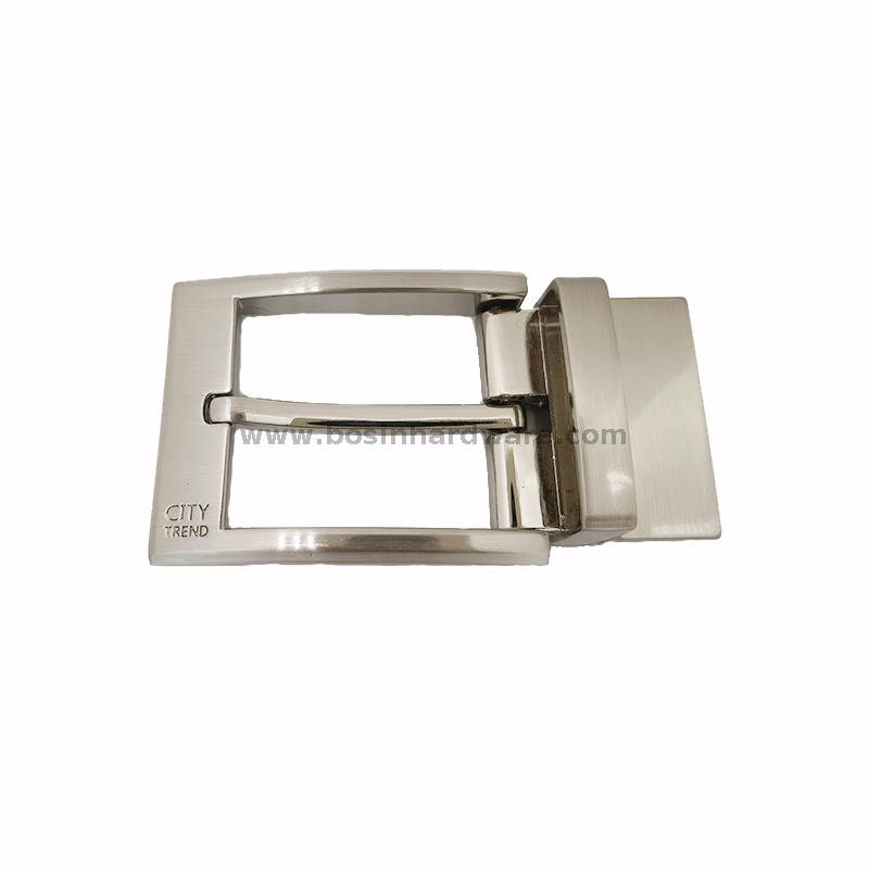 Brush Nickel Belt Hardware Pin Type Reversible Belt Buckle