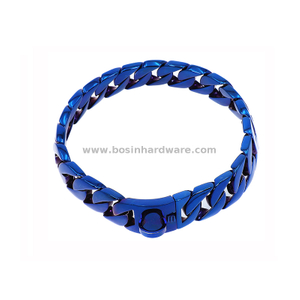 Wholesale Blue Walking The Dog Cuban Dog Link Chain Collars