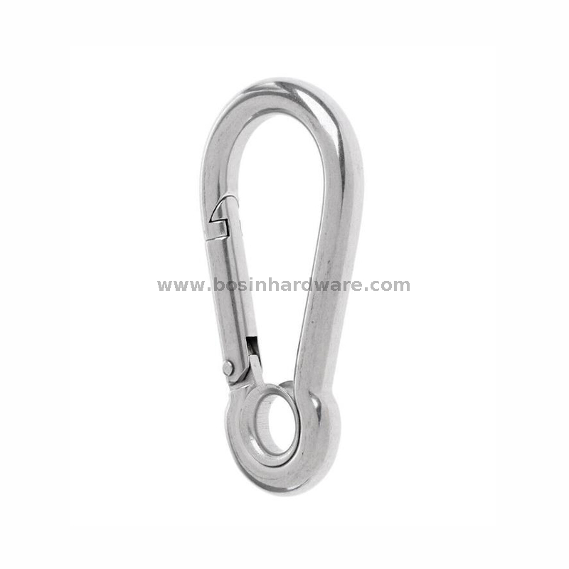 Stainless Steel Carabiner Snap Hook with Eyelet