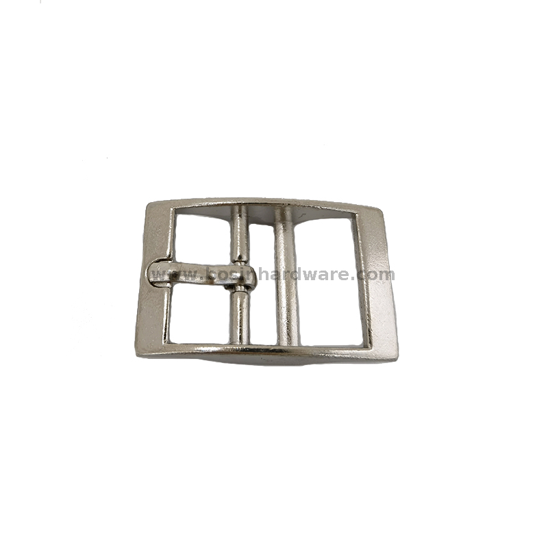 Zinc Alloy Double Bar Pin Belt Buckle with Silver Plated