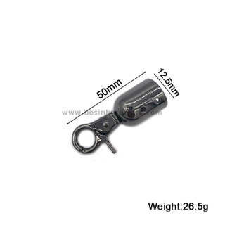 Lustrous Gunmetal Leather Rope Trigger Hooks 