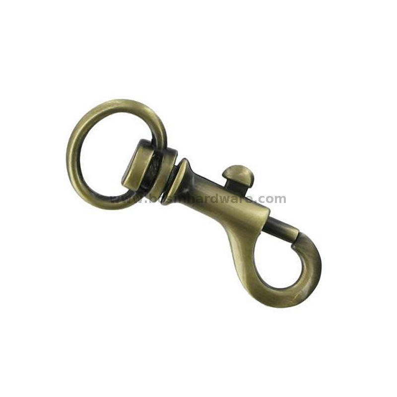  Oval-ring Brush Antique Brass Handbag Snap Hook