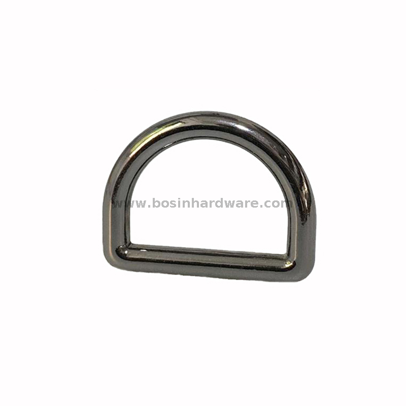 Metal D Ring Buckle Thicken Leather Clasp Purse Strap with Gunmetal Plated