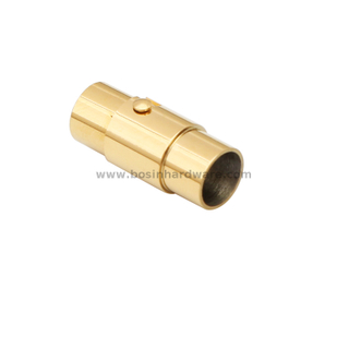 304 Stainless Steel Gold Column Magnetic Screw Jewelry Clasps Findings 