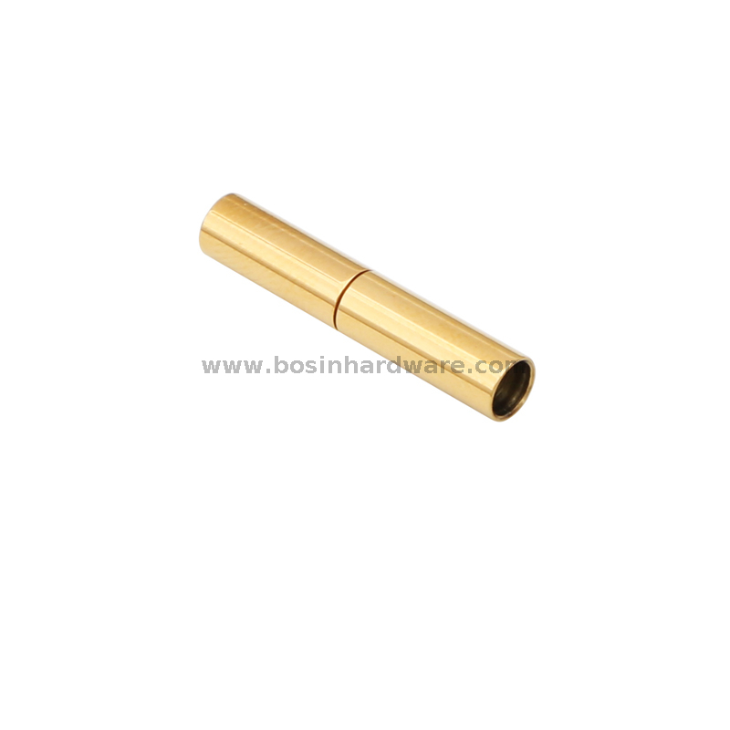  Stainless Steel Cylinder Shape Column Round Clasp For Leather Bracelet Making