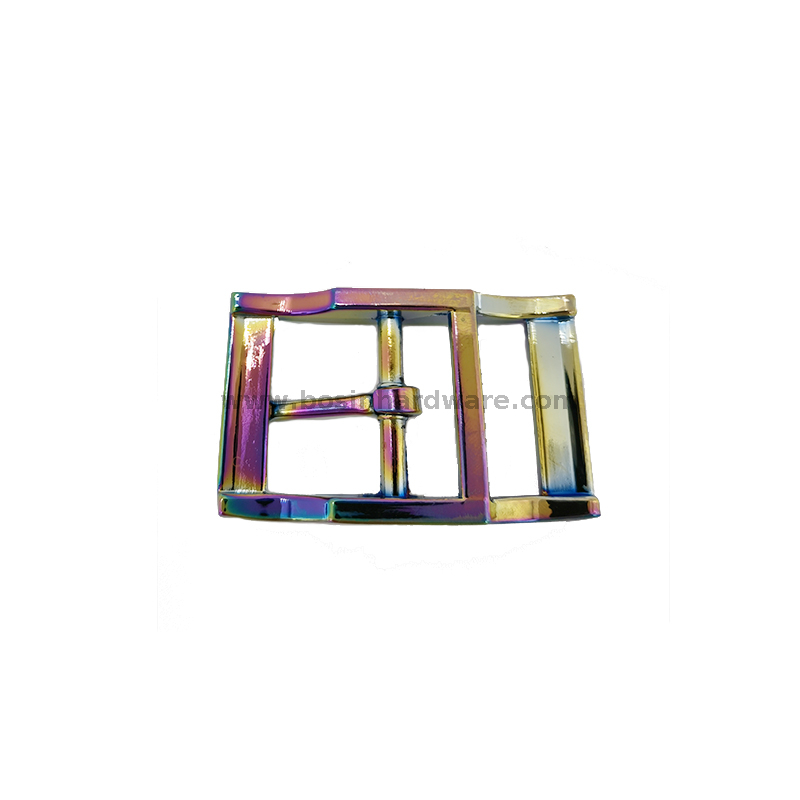 Fashion Rainbow Color Metal Pin Belt Buckle with Double Bar Pin