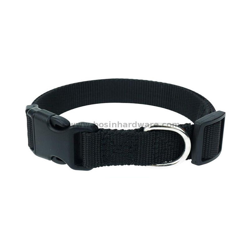Quick Release Black Dog Leash Collar