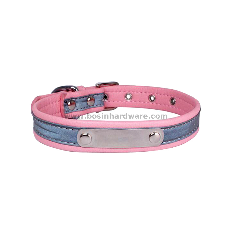 Custom Tag Engraved Pin Buckle Reflective Dog Collar