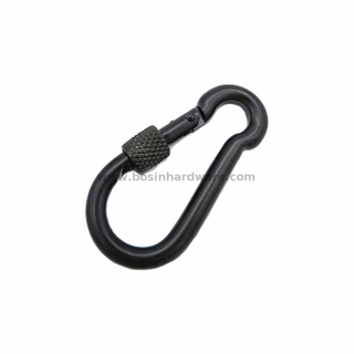 Stainless Steel Screw Lock Black Climbing Carabiner