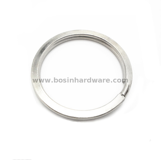  Nickel Plated Metal Flat Split Key Ring 