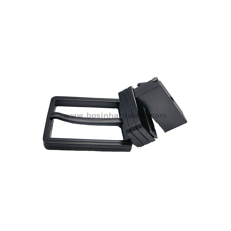 30mm Zinc Alloy Reversible Tail Clip Pin Belt Buckle with Matte Black Color