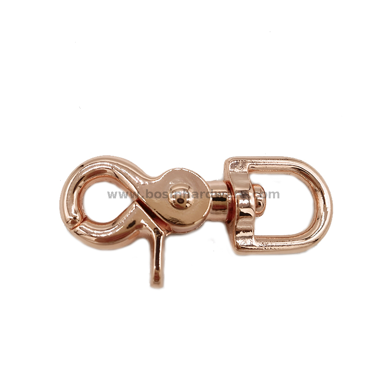Polished Rose Gold Trigger Snap Hook for Leather Part