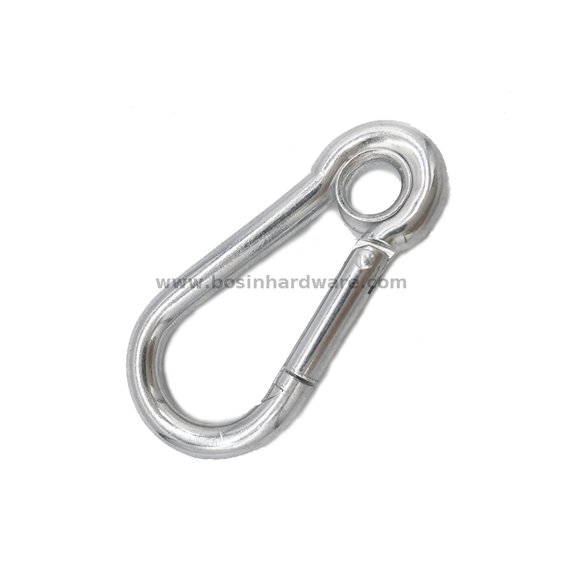  Zinc Plated Carabiner Spring Snap Hook with Eyelet