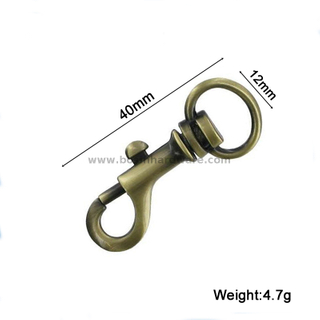  Oval-ring Brush Antique Brass Handbag Snap Hook