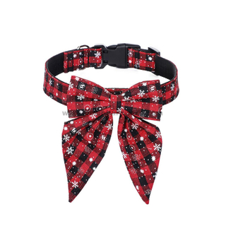 Christmas Designs Dog Necklace Collar with Cute Bow