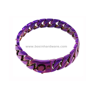 New Purple Colour Stainless Steel Casting Cuban Link Chains of Dog Collar 