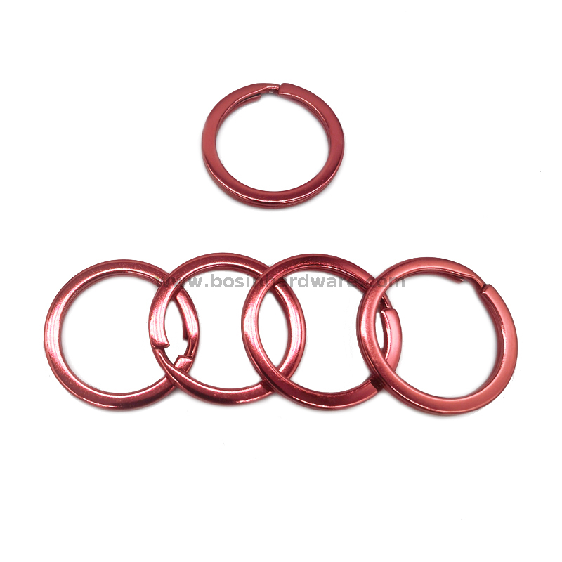 Shiny Red Plated Doll Toys Flat Split Rings
