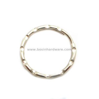 Metal Hang Tag Rippled Split Ring