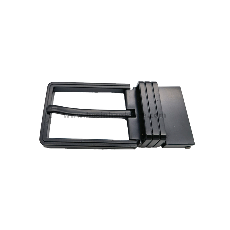 30mm Zinc Alloy Reversible Tail Clip Pin Belt Buckle with Matte Black Color
