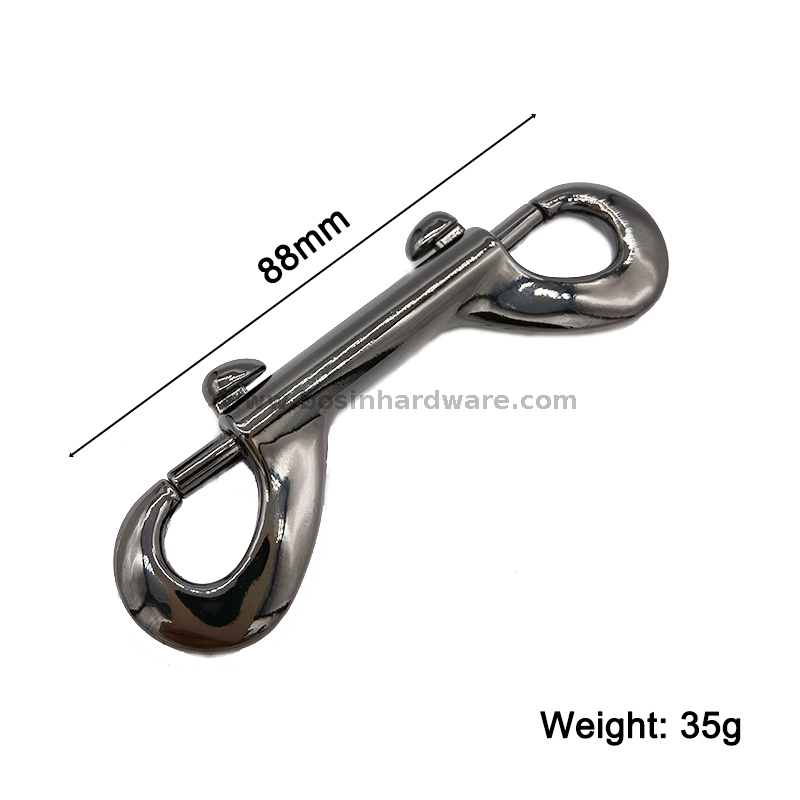 Shiny Gunmetal Double Ended Metal Snap Hook