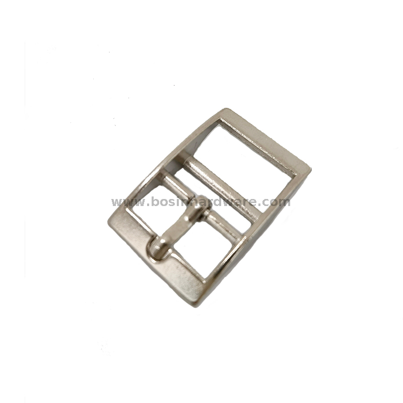 Zinc Alloy Double Bar Pin Belt Buckle with Silver Plated