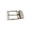 Perfectly Smooth Brush Nickel Metal Pin Leather Belt Buckle