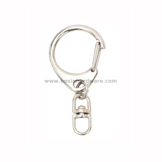 Medium C-shape Lobster Clasp Keychain with Swivel Connector