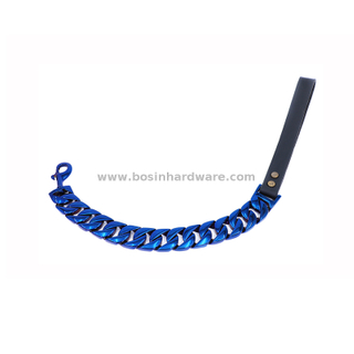 Wholesale Thick Durable Stainless Steel Blue Dog Leash Cuban Link Chains 