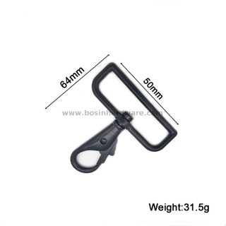 Convenient Spring Swivel Lobster Shape Black Metal Clasp Snap Hook