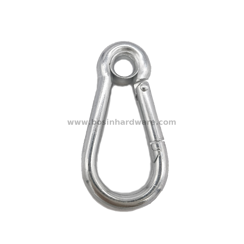  Zinc Plated Carabiner Spring Snap Hook with Eyelet