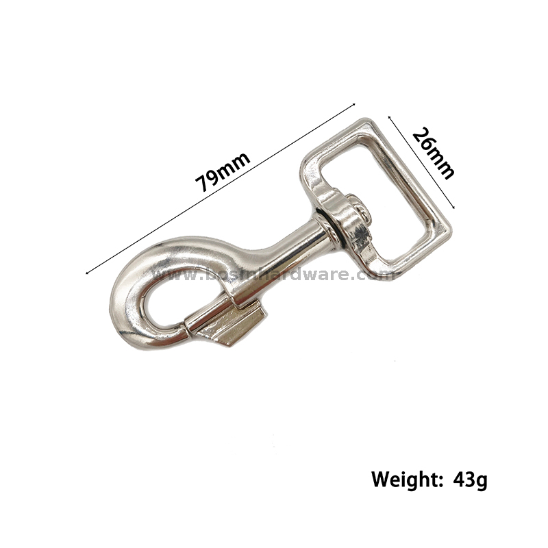 Quick Release Bolt Snap Hook with Square Eye