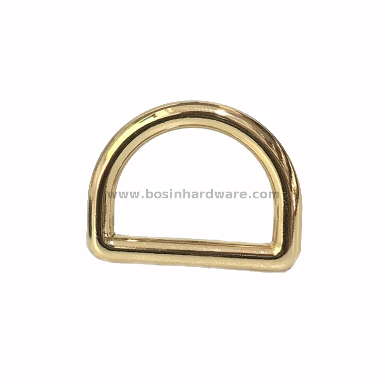 Polished Gold Webbing Strapping Metal D Ring Buckle