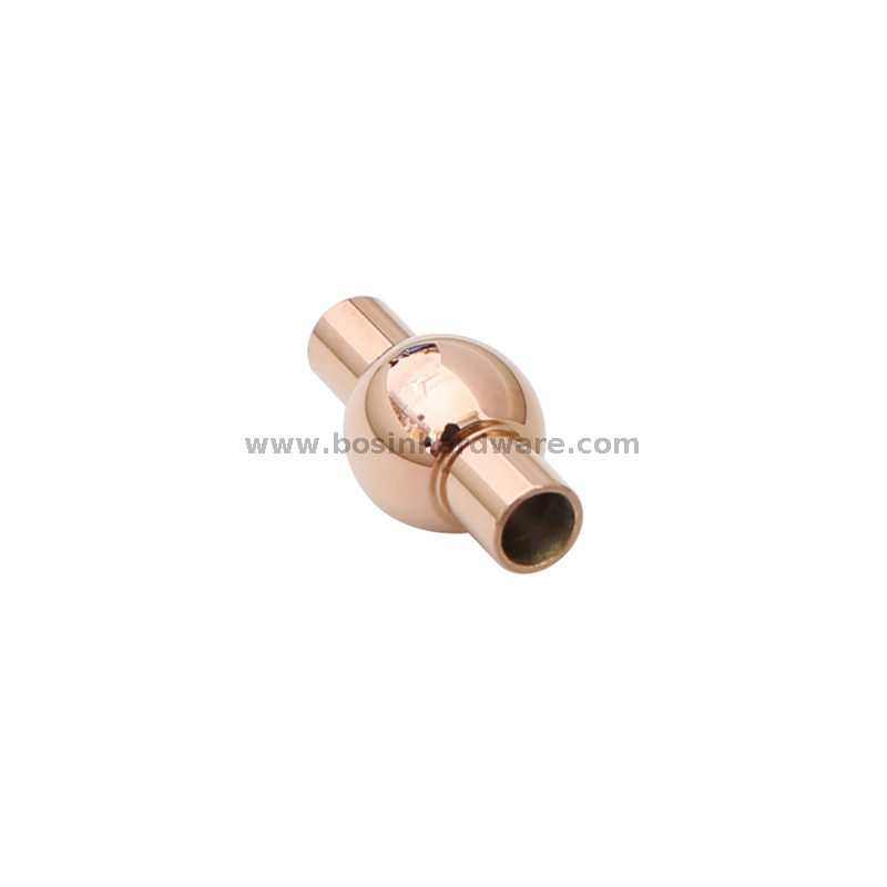 Mini Necklace Lanyard Connectors Stainless Steel Oval Magnetic Clasps With Rosegold Color