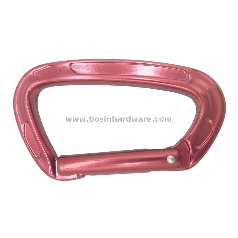 Red Flat Straight Gate Spring Carabiner