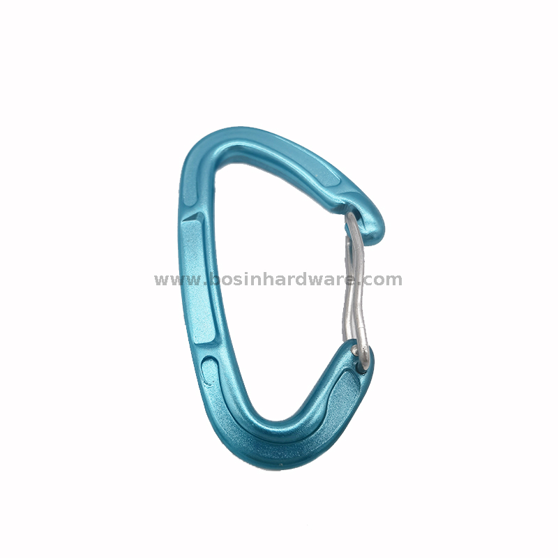 Anodized Blue Aluminum Lite Wire Carabiner for Custom Logo