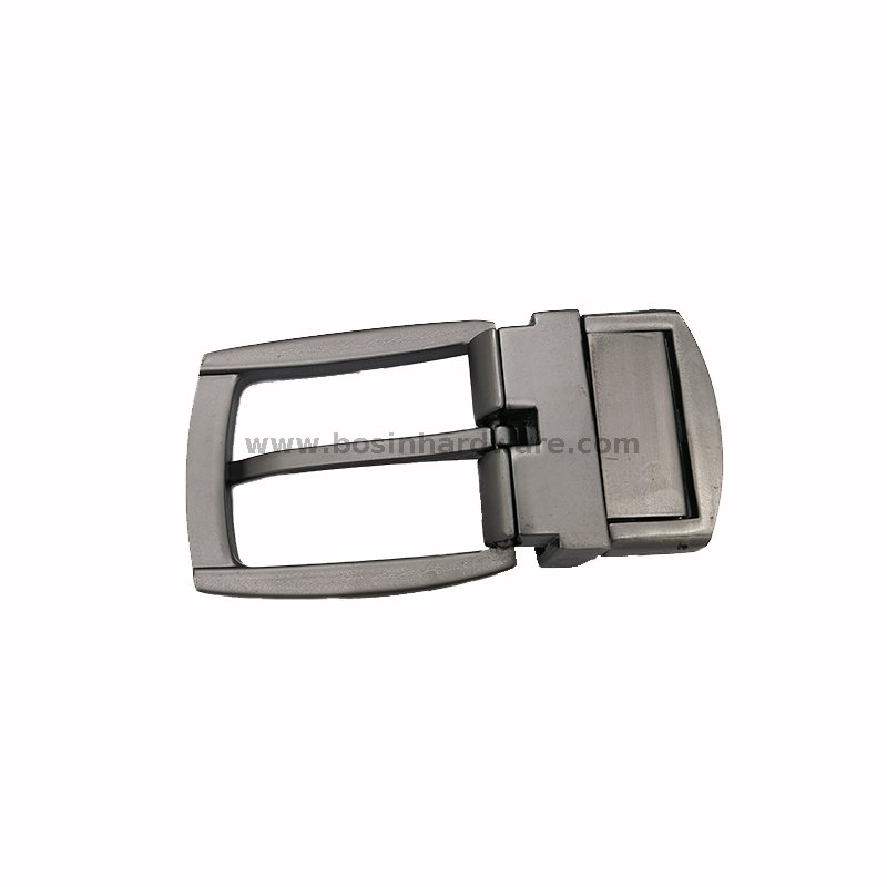 35mm Brush Pearlize Nickle Plated Metal Reversible Pin Belt Buckle