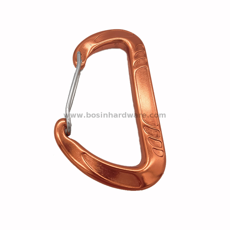  Wholesale 12KN Aluminum Spring Wire Gate Carabiner for Hiking Bag