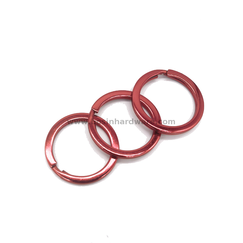 Shiny Red Plated Doll Toys Flat Split Rings