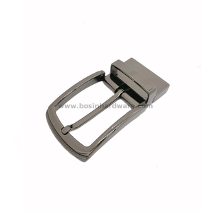 Luxury Polished Gunmetal Metal Reversible Pin Belt Buckle