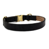 Unique Solid Plain Black Durable Leather Dog Collar